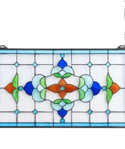 VEVOR Tiffany Style Stained Glass Hanging Window Panel with Chain