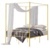 VEVOR Queen Size Metal Canopy Bed Frame with Headboard