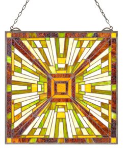 VEVOR Stained Glass Tiffany Style Hanging Window Panel with Chain