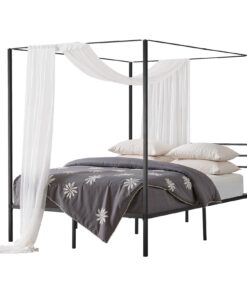 Ліжко VEVOR з балдахіном, чорного кольору, розміру "queen-size", з чотирма плакатами