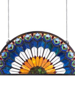 VEVOR Stained Glass Tiffany Style Hanging Window Panel with Chain