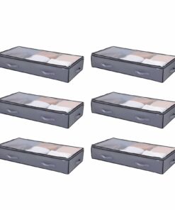 VEVOR 90L Stackable Under Bed Storage Boxes with Clear Lid