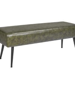 VEVOR Green PU Leather Bedroom Bench with Metal Legs