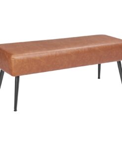 VEVOR Brown PU Leather Bedroom Bench with Storage