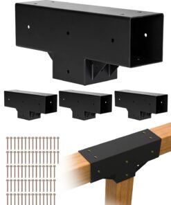 VEVOR Pergola Bracket Kit 92x92 mm T-Shape 3-Way Connectors for 4x4 Wood Posts