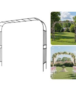 VEVOR Metal Garden Arch Trellis 240×320×40 cm – Sturdy Steel Arbor for Climbing Plants