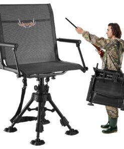 VEVOR 360° Swivel Folding Hunting Chair with Adjustable Legs