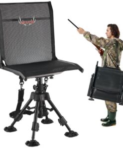 VEVOR 360° Silent Swivel Folding Hunting Chair with Adjustable Legs