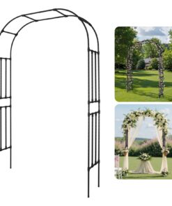 VEVOR Metal Garden Arch Trellis 240 x 150 x 40 cm – Sturdy Steel Arbor for Climbing Plants