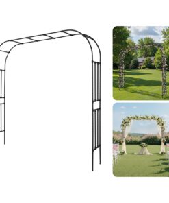 VEVOR Metal Garden Arch 240 x 250 x 40 cm Trellis Arbor for Climbing Plants
