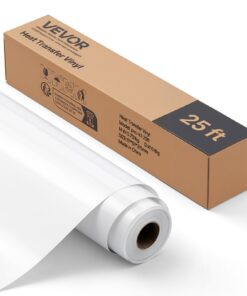 VEVOR Glossy White Heat Transfer Vinyl Roll 30.48 x 726 cm – HTV Iron-On for Fabric