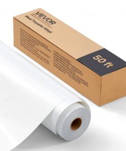 VEVOR Glossy White Heat Transfer Vinyl Roll 30.48 x 1524 cm – Iron-On HTV for Fabric