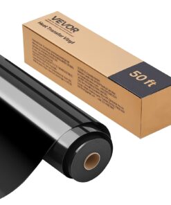 VEVOR Glossy Black Heat Transfer Vinyl Roll 30.48 x 1524 cm – HTV Iron-On for T-Shirts