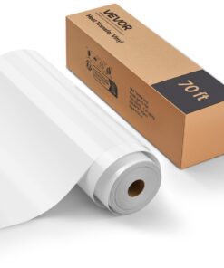 VEVOR Glossy White HTV Vinyl Roll 30.5 x 2133.6 cm – Iron-on Heat Transfer for Fabrics