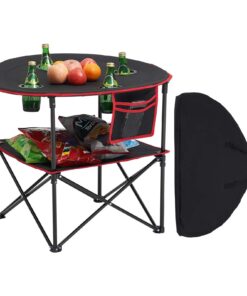 VEVOR Folding Camping Table with 4 Cup Holders