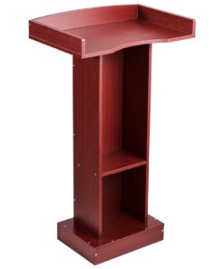 VEVOR 105 cm Wooden Podium Stand with Storage Shelves for Classroom
