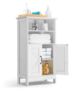 VEVOR White Wooden Bathroom Floor Cabinet with 2 Doors