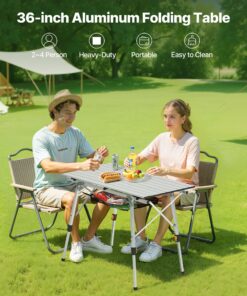 Portable Outdoor Picnic Table with Mesh Shelf