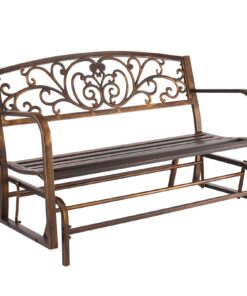 VEVOR 127 cm Outdoor Glider Patio Bench for 2-3 People