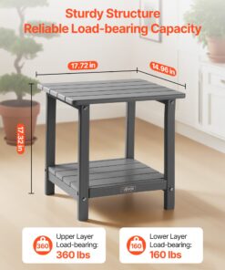 Weatherproof HDPE End Table for Patio/Indoor Use