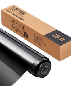 VEVOR Glossy Black Heat Transfer Vinyl Roll 30.5 x 726 cm HTV for T-Shirts