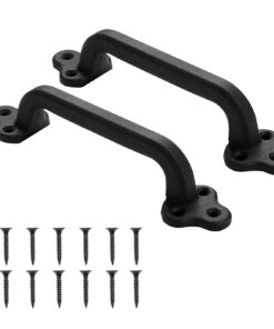 VEVOR 2Pcs 231mm Heavy Duty Barn Door Handles – Black Steel