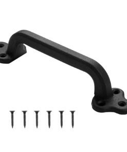 VEVOR 231mm Heavy-Duty Black Steel Barn Door Handle – Rustproof Pull Handle for Garden Gates