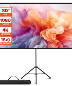 VEVOR 80-Inch Portable Projector Screen with Tripod Stand