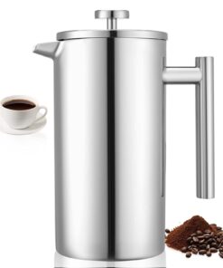 VEVOR 1.5L Stainless Steel French Press Coffee Maker – Double-Wall Insulated