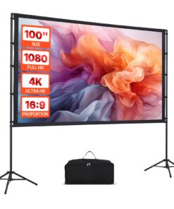 VEVOR 100-Inch 4K HD Projector Screen with Dual Tripod Stands