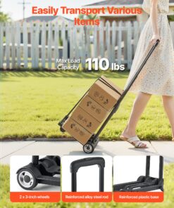 Lightweight 2-Wheel Dolly Cart with Bungee Cord
