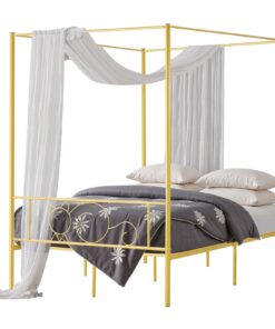 VEVOR Full Size Metal Canopy Bed Frame with Headboard