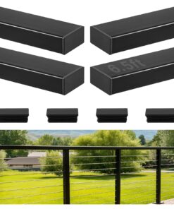 VEVOR 4-Pack 198 cm Stainless Steel Rectangular Handrails for Indoor/Outdoor Stairs and Decks