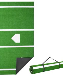 VEVOR 366x183cm Baseball & Softball Batting Mat with Batter Box