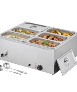 VEVOR 1500W Commercial Food Warmer with 6 x 1/3 Pans
