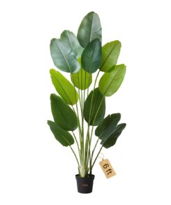 VEVOR 1829 mm Artificial Bird of Paradise Tree with Pot – Realistic Indoor Tropical Plant