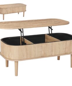 VEVOR 1000mm Lift Top Oval Coffee Table with Hidden Storage