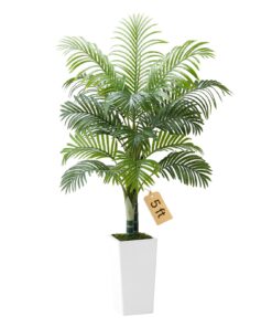 VEVOR 1524 mm Artificial Areca Palm Tree with White Planter – Realistic Faux Indoor Plant