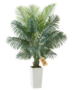 VEVOR 1829 mm Artificial Areca Palm Tree in Pot – Realistic Faux Indoor Plant for Home or Office Decor