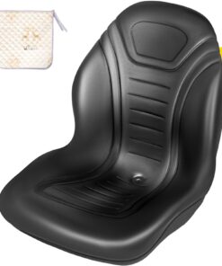 VEVOR High Back Black Vinyl Tractor Seat with Drain Hole for Yamaha Mowers