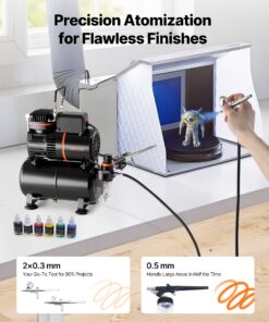 3 Airbrushes & Nozzles (0.3mm/0.3mm/0.5mm)