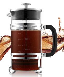 VEVOR 1L French Press Coffee & Tea Maker – Borosilicate Glass