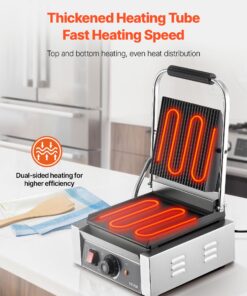 22x23 cm Non-Stick Sandwich Maker with Temp Control