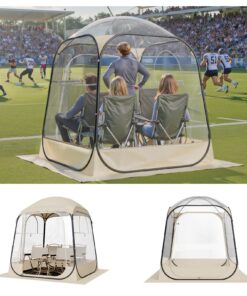VEVOR Pop-Up Clear Sports Tent 160x160 cm Weatherproof Outdoor Bubble Pod with Roll-Up Windows & UV Protection
