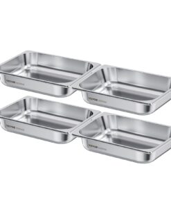 VEVOR 4-Pack 1/2 Size Stainless Steel Hotel Steam Table Pans