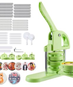VEVOR 2-in-1 Button Maker Machine 58mm & 75mm Pin Badge Press with 200 Parts – Durable