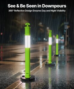 High Visibility Green Safety Cones for Road & Crowd Control
