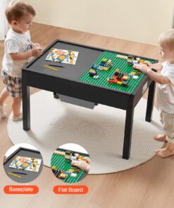 VEVOR Kids Wooden Activity Table with Storage – Reversible Multi-Purpose Play Table for Building Blocks