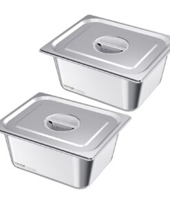VEVOR 1/2 Size Stainless Steel Hotel Pans with Lids