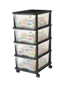 VEVOR 4-Drawer Plastic Storage Cart with Wheels – Mobile Organizer for Home